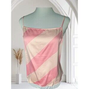 Victoria’s Secret Sz M Pink Stripe Camisole Satin Cropped